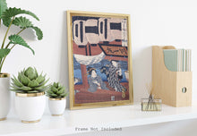 Load image into Gallery viewer, Hiroshige Print - Japanese Art - Enjoying the fireworks and the cool of the evening at Ryogoku bridge in the Eastern Capital