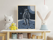 Load image into Gallery viewer, Astronaut Print - Vintage Spaceman poster - Space theme decor
