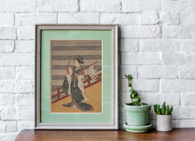 Load image into Gallery viewer, Japanese Wall Art - Harunobu Suzuki - Girl on Balcony above Stone Stairway