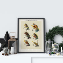 Load image into Gallery viewer, Fly Fishing Print Salmon Flies - Illustrated Book Page