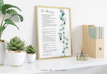 Load image into Gallery viewer, On Marriage Kahlil Gibran Poem - UNFRAMED