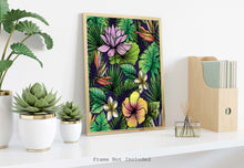 Load image into Gallery viewer, Vibrant Tropical plant Wall Art - Unframed Print - Plant Room Wall Decor