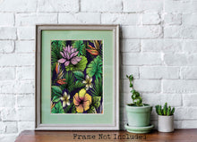 Load image into Gallery viewer, Vibrant Tropical plant Wall Art - Unframed Print - Plant Room Wall Decor
