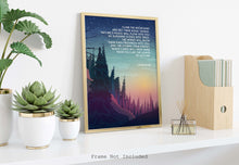 Load image into Gallery viewer, John Muir Quote Wall Art - Climb the mountains and get their good tidings - Vibrant wall art - Physical Art Print Without Frame