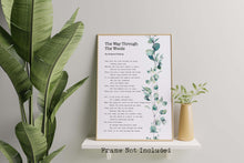 Load image into Gallery viewer, The Way Through The Woods Rudyard Kipling Poem - Watercolor Eucalyptus Print - UNFRAMED Poster Minimalist Typography Print