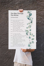 Load image into Gallery viewer, The Way Through The Woods Rudyard Kipling Poem - Watercolor Eucalyptus Print - UNFRAMED Poster Minimalist Typography Print