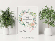 Load image into Gallery viewer, Anne Frank Quote Print - Think of all the beauty that remains - Unframed Poster - Happiness Quote