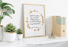 Load image into Gallery viewer, Alfred Lord Tennyson - If I had a flower for every time I thought of you... Love Quote Poster Print - Thinking of you gift