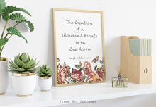 Load image into Gallery viewer, Emerson - The Creation of a Thousand Forests is in One Acorn Ralph Waldo Emerson Quote Poster Print