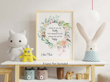 Load image into Gallery viewer, Anne Frank Quote Print - Think of all the beauty that remains - Unframed Poster - Happiness Quote