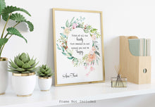 Load image into Gallery viewer, Anne Frank Quote Print - Think of all the beauty that remains - Unframed Poster - Happiness Quote