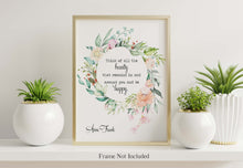 Load image into Gallery viewer, Anne Frank Quote Print - Think of all the beauty that remains - Unframed Poster - Happiness Quote