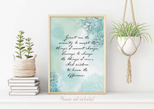 Load image into Gallery viewer, Serenity Prayer Print - Non religious version without God - sobriety gift for 12 step recovery UNFRAMED
