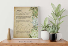 Load image into Gallery viewer, Maybe - Love Poem Print - Wedding Poem Reading - Vows poster print to match a succulent bouquet