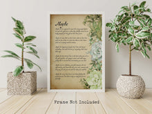 Load image into Gallery viewer, Maybe - Love Poem Print - Wedding Poem Reading - Vows poster print to match a succulent bouquet