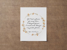 Load image into Gallery viewer, Alfred Lord Tennyson - If I had a flower for every time I thought of you... Love Quote Poster Print - Thinking of you gift