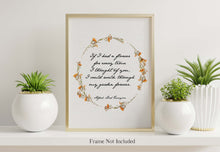 Load image into Gallery viewer, Alfred Lord Tennyson - If I had a flower for every time I thought of you... Love Quote Poster Print - Thinking of you gift