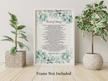 Load image into Gallery viewer, The Art Of Marriage by Wilferd Arlan Peterson - Wedding poem wall art - Ceremony reading - Vow Renewal Reading
