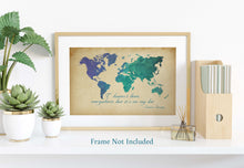 Load image into Gallery viewer, I haven't been everywhere, but it's on my list - Susan Sontag Print - Unframed travel poster wall art Low Poly Geometric World Map