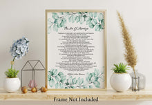 Load image into Gallery viewer, The Art Of Marriage by Wilferd Arlan Peterson - Wedding poem wall art - Ceremony reading - Vow Renewal Reading

