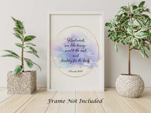 Load image into Gallery viewer, Proverbs 16:24 - Kind words are like honey- sweet to the soul and healthy for the body - Bible verse wall art