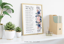 Load image into Gallery viewer, Children Learn What They Live Poem - Dorothy Law Nolte - Wall Art Poster Print - New Parents Gift - Physical Print Without Frame