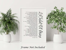 Load image into Gallery viewer, A Child Of Mine - Edgar Guest Poem - To All Parents Poem - Girl, Boy, Gender Neutral - Mourning, Grief or Bereavement Poem - Unframed