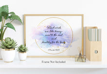 Load image into Gallery viewer, Kind words are like honey- sweet to the soul and healthy for the body Proverbs 16:24 - Bible verse wall art