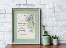 Load image into Gallery viewer, Bible verse wall art - Proverbs 16:24 Kind words are like honey- sweet to the soul and healthy for the body - Succulent wall art