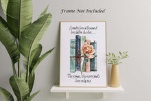 Load image into Gallery viewer, A Reader Lives a Thousand Lives Before She Dies Quote About Reading - Physical Art Print Without Frame - Reading Nook Decor