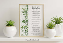 Load image into Gallery viewer, Children Learn What They Live Poem - Dorothy Law Nolte - Wall Art Poster Print - New Parents Gift - Framed And Unframed Options