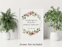 Load image into Gallery viewer, Rilke Quote - Let everything happen to you... No feeling is final Poem Art Poster Print - Physical Print Without Frame