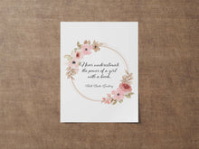 Load image into Gallery viewer, Never underestimate the power of a girl with a book - Ruth Bader Ginsburg Wall Art - RBG Print - Physical Art Print Without Frame