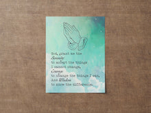 Load image into Gallery viewer, The Serenity Prayer Print - Reinhold Niebuhr - sobriety gift Alcoholics Anonymous twelve step recovery Physical Print Without Frame