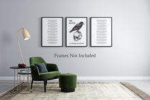 Load image into Gallery viewer, The Raven Set of 3 Edgar Allan Poe Poem Poster Prints - Quoth the Raven “Nevermore.” - Macabre Decor - Literary Wall Art