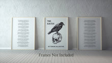 Load image into Gallery viewer, The Raven Set of 3 Edgar Allan Poe Poem Poster Prints - Quoth the Raven “Nevermore.” - Macabre Decor - Literary Wall Art