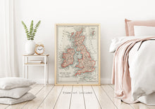 Load image into Gallery viewer, Vintage map of the British Isles from Universal Atlas of the World published in 1900 - Physical Print Without Frame