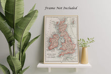 Load image into Gallery viewer, Vintage map of the British Isles from Universal Atlas of the World published in 1900 - Physical Print Without Frame