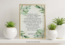 Load image into Gallery viewer, Emerson - To Laugh Often and Much Ralph Waldo Emerson Poem - This is to have succeeded - Print for home library decor
