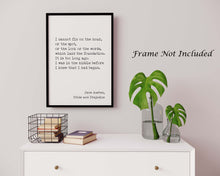 Load image into Gallery viewer, Jane Austen Quote from Pride and Prejudice, I cannot fix on the hour, Mr. Darcy love quote - book lover Print for library decor