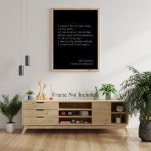 Load image into Gallery viewer, Jane Austen Quote from Pride and Prejudice, I cannot fix on the hour, Mr. Darcy love quote - book lover Print for library decor