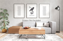 Load image into Gallery viewer, The Raven Set of 3 Edgar Allan Poe Poem Poster Prints - Quoth the Raven “Nevermore.” - Macabre Decor - Literary Wall Art