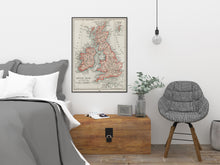 Load image into Gallery viewer, Vintage map of the British Isles from Universal Atlas of the World published in 1900 - Physical Print Without Frame