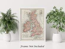 Load image into Gallery viewer, Vintage map of the British Isles from Universal Atlas of the World published in 1900 - Physical Print Without Frame