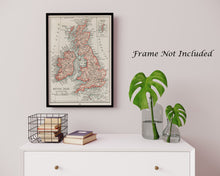 Load image into Gallery viewer, Vintage map of the British Isles from Universal Atlas of the World published in 1900 - Physical Print Without Frame