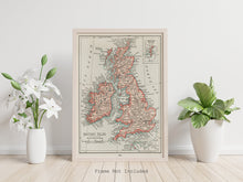 Load image into Gallery viewer, Vintage map of the British Isles from Universal Atlas of the World published in 1900 - Physical Print Without Frame