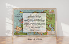 Load image into Gallery viewer, Mark Twain Quote - Travel is fatal to prejudice, bigotry, and narrow-mindedness - book lover Print for home library office wall Art UNFRAMED