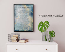 Load image into Gallery viewer, Do Not Love Half Lovers by Kahlil Gibran Poem - Blue and Gold Wall Art Poster Print - Physical Art Print Without Frame