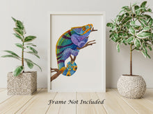 Load image into Gallery viewer, Watercolor Chameleon Poster Print - Lizard painting, Animal Wall Art - Reptile wall art - Physical Print Without Frame -