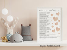 Load image into Gallery viewer, Children Learn What They Live - Dorothy Law Nolte - Wall Art Print UNFRAMED